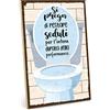 TypeStoff Targa in legno con aforisma - Toilette - Stile vintage con citazione, adatta come articolo da regalo e decorazione a tema WC e bagno - HS-00964-IT