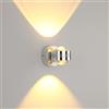 Lightsjoy Lampada da Parete Interno, Moderno 6W Applique da Parete,Argento LED Creativo Minimalista Lampade da Muro per Camera da letto, Soggiorno, Ingresso (Bianco Caldo)