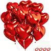 Alaoo 30 Pezzi Palloncini Rosso Cuore, Palloncini Foil Cuore, può Essere Riempito con Elio o Aria, Palloncini in Lamina di Alluminio, Adatto per San Valentino, Matrimoni e Feste di Compleanno