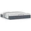 IKAYAA Letto Imbottito 200x200 con Contenitore Letto Idraulico con meccanismo di Sollevamento Letto Matrimoniale Struttura Letto Piatto con Supporto Doghe-Grigio scuro-200 x 200 cm