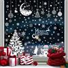 Enwokran Adesivi Natalizi Finestre,200PZ Addobbi Natalizi Vetrofanie Natale decorazioni natalizie a doppio lato, adesivi statici riutilizzabili per finestre di Natale Rimovibile in PVC(9Fogli)