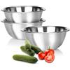 com-four® 3x Ciotole da Cucina in Acciaio Inox | Ciotole multifunzione per mescolare, preparare, servire e presentare gli alimenti