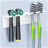 GGQ Portaspazzolino elettrico supporto per spazzolino da denti senza foratura, supporto per testine di ricambio in antiruggine, supporto per spazzolino da denti montaggio a parete (Bianco, Medio)