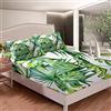 Tbrand Set di lenzuola con stampa di palme per ragazze tropicali con foglie di palma donne, foglie verdi, con lenzuolo con angoli, design botanico, 2 pezzi per letto singolo