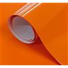 GOYAPRINT Carta Adesiva per Mobili Arancione 30x120 cm Pellicola Adesiva Lucida per Parete Cucina Porta Finestra Vinile Rivestimento Decorativo (30x120 cm, Arancione)
