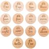 F Fityle 14 PCS Carte Mesi Legno per Bambini, 10 Cm Milestone Baby Cards, Targhe con Numeri Civici, Oggetti Neonato, Soprammobili, Bambino Milestone Carte, Utensili Decorativi