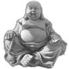 FABRIQ Buddha sorridente seduto con corallo - Figura decorativa da giardino, peso 8 kg, resistente alle intemperie, in pietra artificiale, ideale per giardino zen