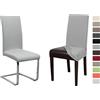 Beautex - Set di 4 coprisedie in jersey, elasticizzato, cotone bi-elastico, colore a scelta, cotone, grigio chiaro, Onesize Stretch