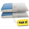 MAXIME MAISON - Cuscino Memory Foam Bugnato ad Effetto Massaggiante, Cuscini Letto Matrimoniale Made in Italy, Guanciale Letto, Cuscini per Cervicale per Dormire (2, Fodera Aloe, Altezza 13)