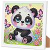 Arttoplus Kit per Pittura con Diamanti per Bambini Ragazzi e Ragazze con Cornice Panda, Kit per Pittura con Diamanti per Bambini dai 4 5 6 8 10 Anni Panda, Set di Pittura 5D con Diamanti di Animali
