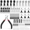 Noosverl Set di riparazione con chiusura lampo, 189 pezzi, cerniera lampo, cerniera universale rimovibile, kit di riparazione per giacca, borsa, cappotto (3# 5# 8#10#)