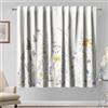 Kzzfqxb 2 Pannelli 135x229cm Tende Floreali, Beige Botanico Erba Giallo Viola Fiori Coriandolo Erbacce per Finestre, Elegante Decorazione per Soggiorno Camera da Letto Sala da Pranzo