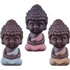 Fayemint 3 Pezzi Piccolo Buddha in ceramica, Monaco Creativo, Statua Creativa di Buddha in Ceramica, Statue di Buddha Ridere, Ornamenti, Regalo Delicato, Arte e Artigianato