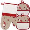 hobbymio.it Guantone da Forno e Due presine da ricamare a Punto Croce, Tela Aida, Set Guanto e presine da Forno, Natale, Tessuto natalizio gnomi rossi