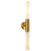 Mjsdjof Lampada da parete a tubo lungo in ottone a 2 luci con paralume in vetro a strisce, applique da parete con illuminazione GU10 post moderna, lampade da parete con flauto sul comodino della camera da let