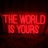 ougiver The World is Yours Insegna al neon dimmerabile The World is Yours LED luce al neon insegna decorazione da parete regalo per camera da letto sala giochi uomo cinema party 35,6 x 17,2 cm