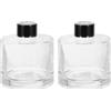 sourcing map 2 flaconi vuoti in vetro da 200 ml, 9,1 x 7,9 cm, ricaricabili, per aromaterapia, diffusore a bastoncini, fai da te, casa, bagno, trasparente
