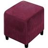 ELYSYSRL Copri Pouf Quadrato/Rettangolare Elasticizzato, Spandex Copertura Dell'Ottomano 50x50/80x80/40 x 40/90x90 Cover Moderna Copri Poggiapiedi Poltrona per Soggiorno, Morbido Lavabile Fodere per Sgabello (