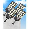 JAYNLT Lampione Solare LED Esterno con Sensore Movimento, 6500K Faro led Esterno - Lampada Stradale Solare con Telecomando per Garage, Cortile, Strada - 4 Pezzi