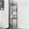 KJHWYXD Mensola Doccia Angolare Senza Forare, Porta Shampoo Sapone Doccia Da Terra, Grande Capacità Scaffale Bagno Per Bagno Cucina(Size:4 Tier,Color:Nero)