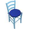 Russo Tessuti Coppia Cuscini Coprisedia Cucina Sgabelli Rotondi Lacci Double Face Sfoderabili -Blu