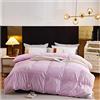 BDMFJY Piumino in Piuma D'Oca Piumino Imbottito Ipoallergenico di qualità Lussuosa da Hotel, 95% Piuma D'Oca con Rivestimento in Cotone 100% Piumino - per Tutta la Stagione,Rosa,150x200cm(2kg)