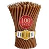 Danilovo - Candele in Cera d'Api, 100 Pezzi, Colore Marone, Candele Decorative per Preghiera, per Rituali, Decorazione o Candele di Compleanno, 18,5 cm x 0,61 cm