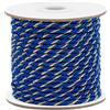 PH PandaHall Corda intrecciata a 3 strati, 33 m, 3 mm, rotonda, colore blu oro metallizzato, corda decorativa intrecciata lucida, per lavori a maglia, decorazioni per la casa, laurea, onore