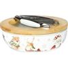 BRANDANI 84795 Ciotola Portanoci Racconti Porcellana Con Schiaccianoci e Supporto Bamboo