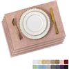 Home Brilliant Set di 4 tovagliette in lino, resistenti al calore, tovagliette in tessuto, ideali come regalo per feste, matrimoni, matrimoni, inaugurazione della casa, 33 x 48 cm, colore: rosa