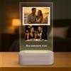 Regalos Maya Lampada personalizzata con 2 foto e frase di dedica - regalo originale per coppia, anniversario, matrimonio o compleanno - luce LED su lastra in metacrilato con base in legno e USB