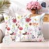 Brylleii Set di 2 Federe Cuscini per Divano 40x40 Impermeabili Esterno Fodere per Cuscini Decorativi con Cerniera Finto Lino Floreale Copricuscini Decorativa Vintage per Giardino Patio Soggiorno