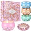 Viesap Set Candele Profumate, 4PCS Aromatiche, 100% Cera di Soia Naturale