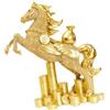 KESOTO Statua Di Cavallo Adornato in Resina per Le Celebrazioni Di Capodanno, Scultura Di Animali Con Accenti Rossi E Motivi Di Monete, Incarna Il Successo, La Ricchezza E per L'anno Del Cavallo, Oro
