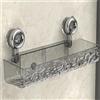 Generic Scaffale portaoggetti a ventosa ondulato - Portaoggetti da parete senza fori, organizer da bagno in acrilico trasparente per doccia, cucina, supporto rimovibile (grigio, A)