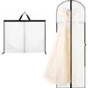 Hejo Borsa Porta Abiti Lungo, 180×60 cm Custodia per Abiti da Sposa, Custodia Porta Abito con Finestra Trasparente, Polvere Pieghevole Copriabiti per Costumi da Sposa, Abiti da Sera (Bianca)