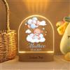 WxexopowkLuce Notturna Bambini Personalizzata - Regalo Battesimo Bimbo e Bimba Personalizzabile, Luce Led 3d Notturna Per Camera Da Letto, Idea Regalo Neonato, Regalo Nascita Bimba, Stile 4