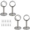 UTwaySteelPro Confezione da 4 staffe per aste per tende da soffitto in acciaio inossidabile 304, 19 mm, staffe per asta per tende da bagno, accessori per guardaroba, supporti per pali sospesi