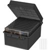 Lifewit Scatola Portafoto da 13x18cm 5R, 9 Scomparti Interna, Organizer Portafoto, Scatola per Semi Artigianato Francobolli con 1 Foglio di Etichette Adesive, Nero, 1 Pezzi