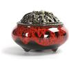 Holzsammlung Holz Sammlung Bruciatore per Porta Incenso in Ceramica Portatile - Diffusore Con Bastone in Ottone Calabash per Yoga, Ufficio - Idea Regalo Creativa per Arredamento