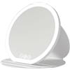 Colexy Specchio Trucco con Luci LED, Grande 22cm Specchio da Viaggio Pieghevole, Specchio Cosmetico Pelle PU, LED Specchio da Tavolo, Specchio da Scrivania Touch Make Up, 3 Temperature di Colore (Bianco)