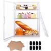 Wuciray Porta Pane da Cucina Portapane Trasparente con Partizione 50-Carta Forno 8-Etichette Porta Brioches da Bar Vetrinetta Espositiva Porta Fette Biscottate (wu-mbh-transparent-h)