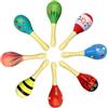 DHDHCPZZ 8 pezzi Maracas sonagli strumenti musicali sonagli per regali di nozze, sonagli in legno per lezioni musicali professionali, sonagli in legno per educazione musicale precoce