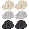 Ginddy 6 Paia Cuscinetti per Scarpe Antiscivolo con Adesivo,Talloniere in Silicone per Scarpe Troppo Grandi, Proteggi Tallone con Rinforzo - Nero/Grigio/Beige per Tacchi Alti e Sportive
