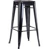 Duhome Sgabello da bar Duhome in ferro Sgabello in metallo Impilabile Sedia da bistrot Design industriale Sedie da cucina per bistrot Ristorante Cucina, Nero