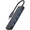RAPOO Hub USB-C Rapoo grigio da USB-C a USB-A