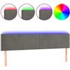 vidaXL Testiera LED grigio scuro 180x5x78/88 cm velluto