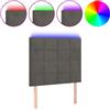vidaXL Testiera LED grigio scuro 100x5x118/128 cm velluto