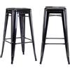 Duhome Sgabelli da bar in ferro Set di 2 sedie da bar, altezza seduta 76 cm Sgabelli da bancone, impilabili Sgabelli da bistrot in metallo con poggiapiedi, neri