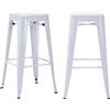 Duhome Sedie da bar Set di 2 sgabelli da bar in ferro, altezza seduta 76 cm Sgabello da bancone, impilabile Sgabello da bistrot in metallo con poggiapiedi in design industriale, bianco